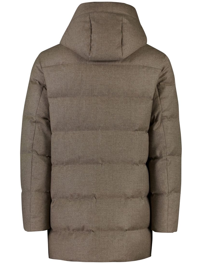 Duno winterjas effen bruin gewatteerd normale fit