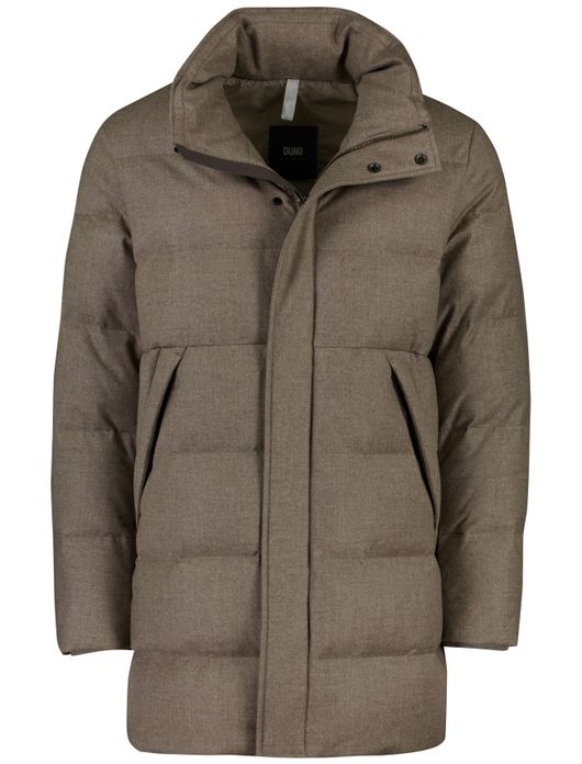 Duno winterjas bruin effen gewatteerd