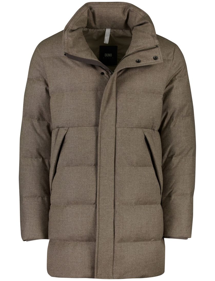 Duno winterjas effen bruin gewatteerd normale fit