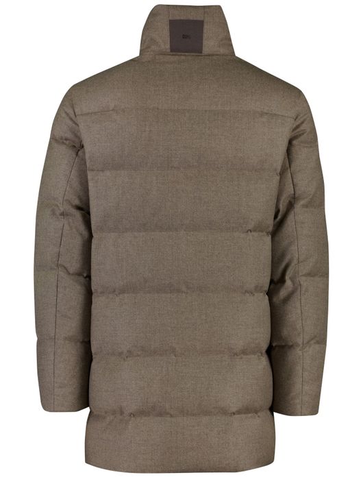 Duno winterjas bruin effen gewatteerd