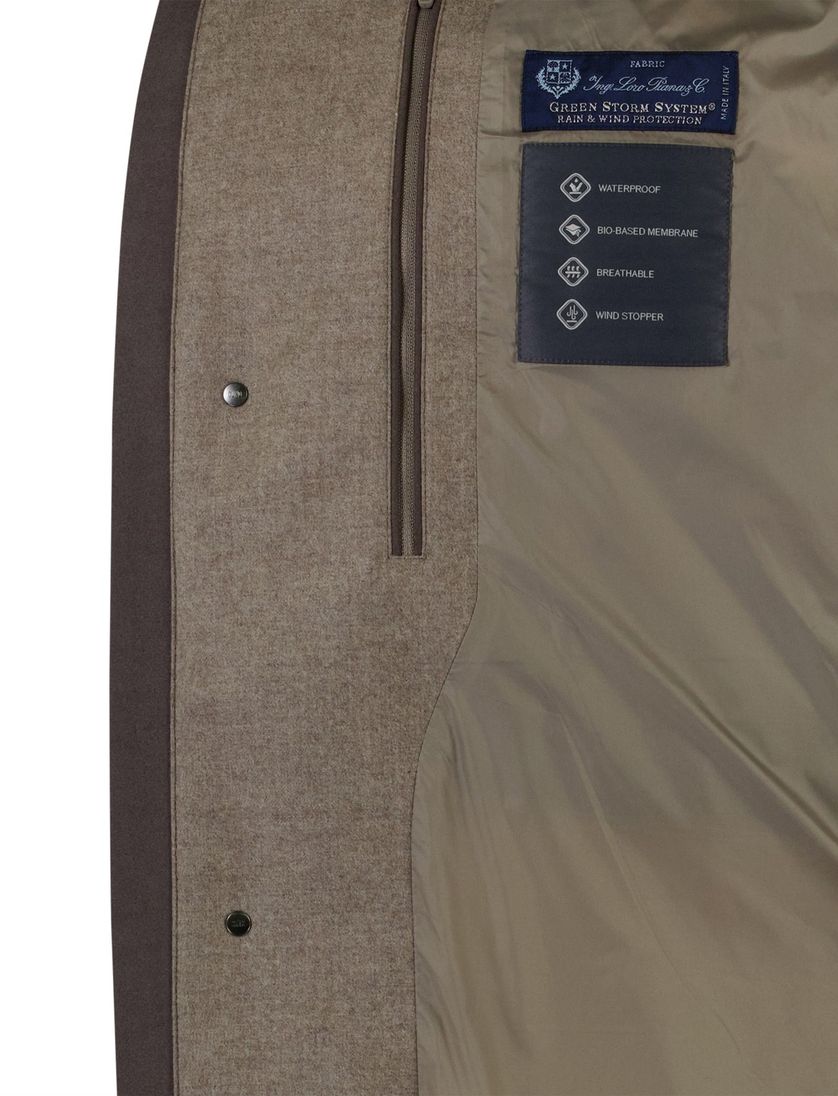 Duno winterjas effen bruin gewatteerd normale fit