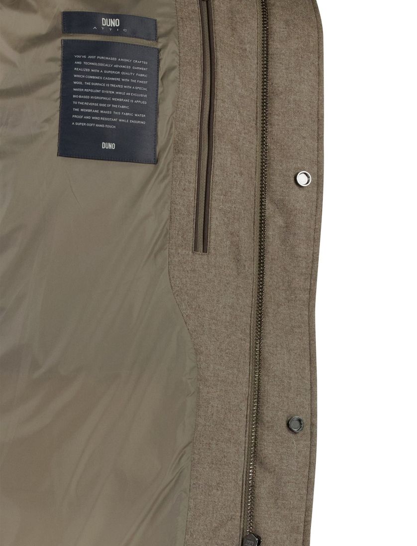 Duno winterjas effen bruin gewatteerd normale fit