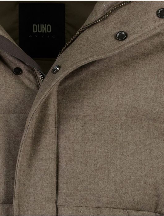 Duno winterjas bruin effen gewatteerd