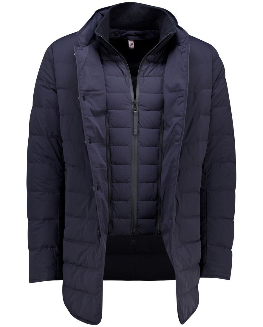 Duno winterjas donkerblauw Licosa 2.0 effen mantel