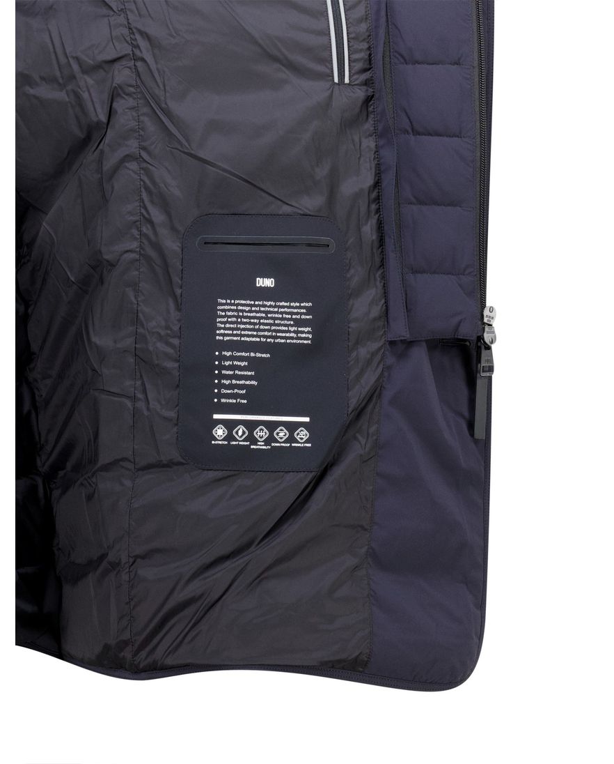 Duno winterjas donkerblauw Licosa 2.0 effen mantel