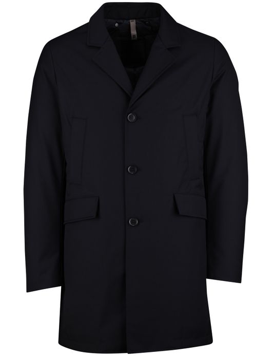 Duno mantel jas Spencer waterdicht effen navy wol rits en knopen