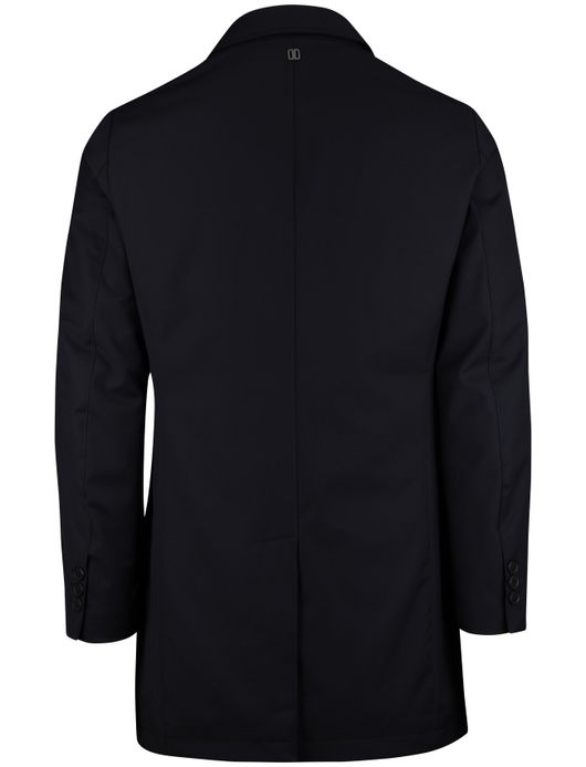 Duno mantel jas Spencer waterdicht effen navy wol rits en knopen