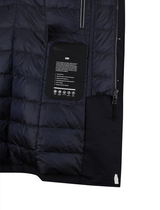 Duno mantel jas Spencer waterdicht effen navy wol rits en knopen