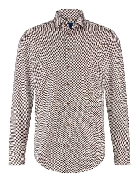 Blue Industry overhemd bruin geprint