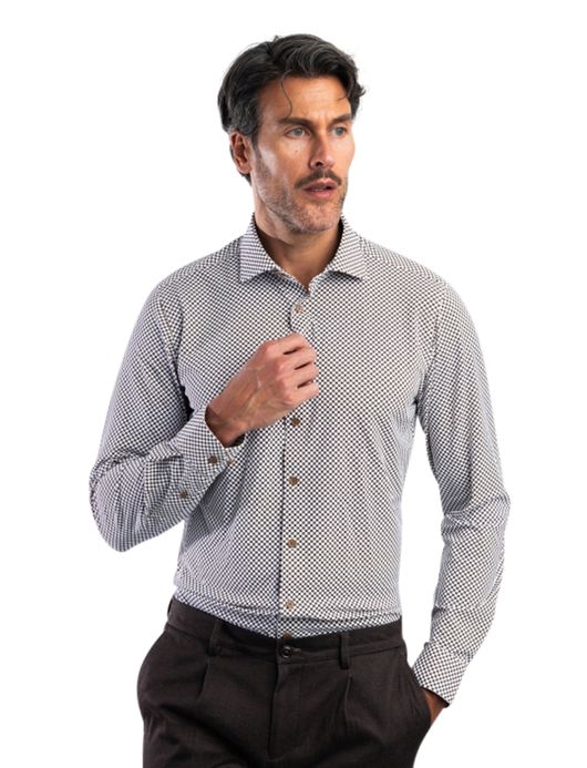 Blue Industry overhemd bruin geprint