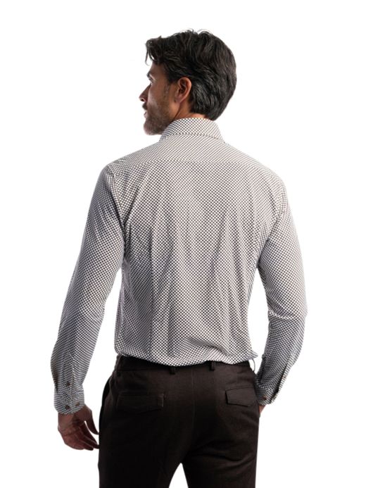 Blue Industry overhemd bruin geprint