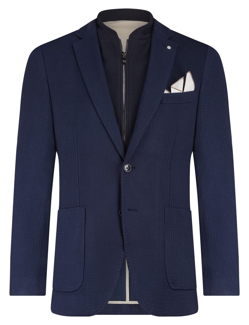 Blue Industry colbert navy geruit