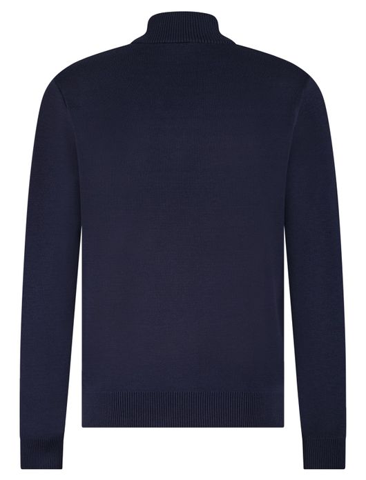 Blue Industry trui navy half zip met knopen