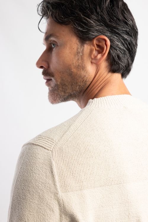 Trui Blue industry beige ronde hals