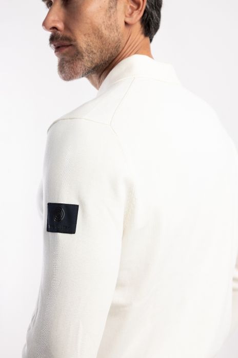 Blue industry trui wit