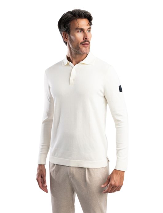 Blue industry trui wit