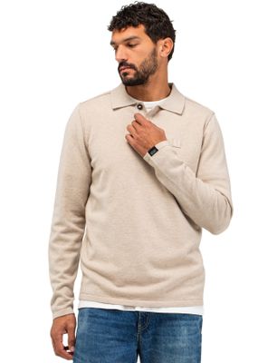 Butcher of Blue Butcher of Blue polo beige effen