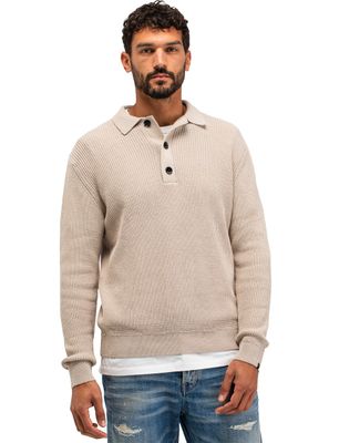 Butcher of Blue Galway trui Butcher of Blue beige katoen