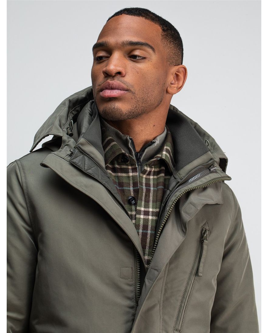 Butcher of Blue winterjas groen met capuchon