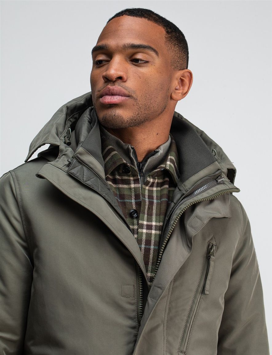 Butcher of Blue winterjas groen met capuchon