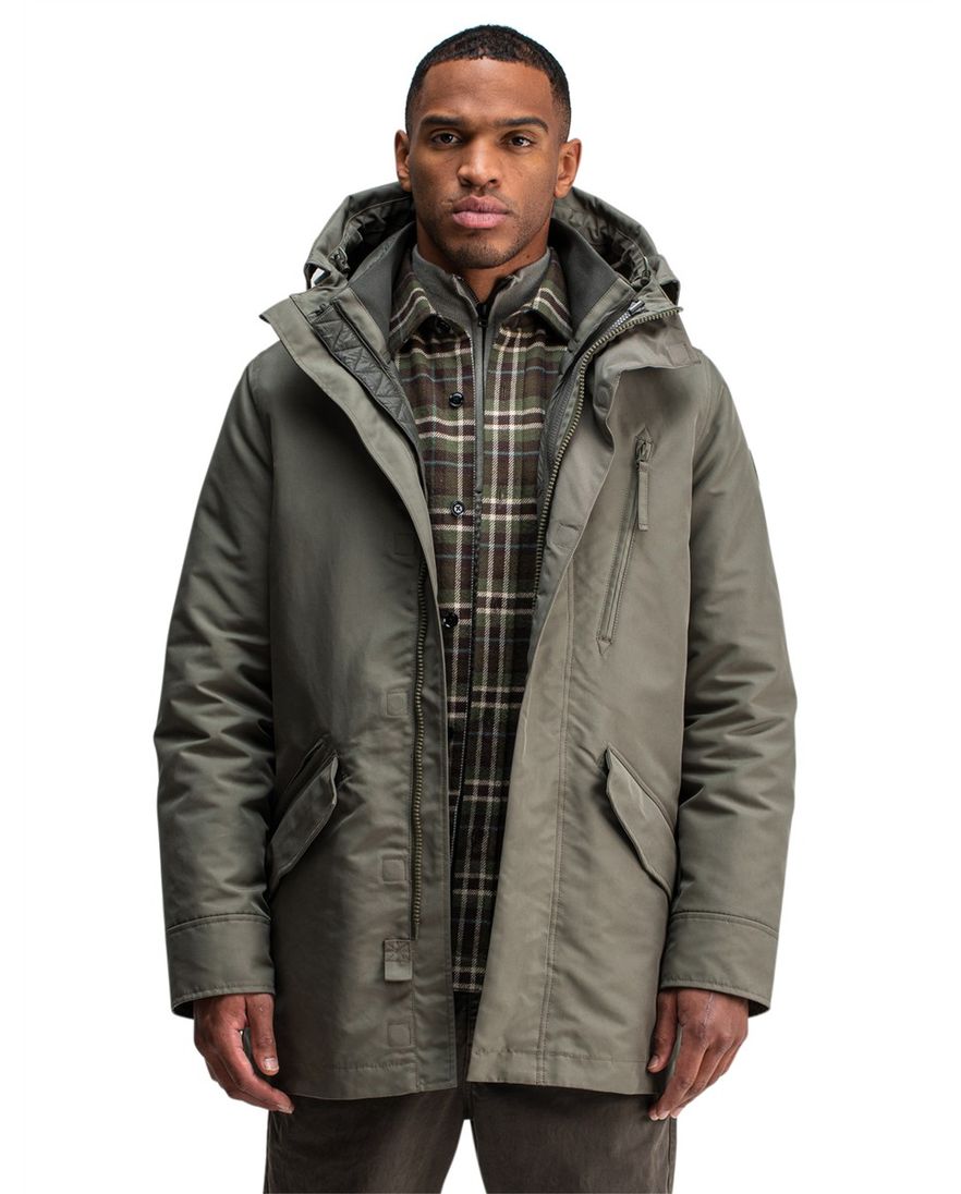 Butcher of Blue winterjas groen met capuchon