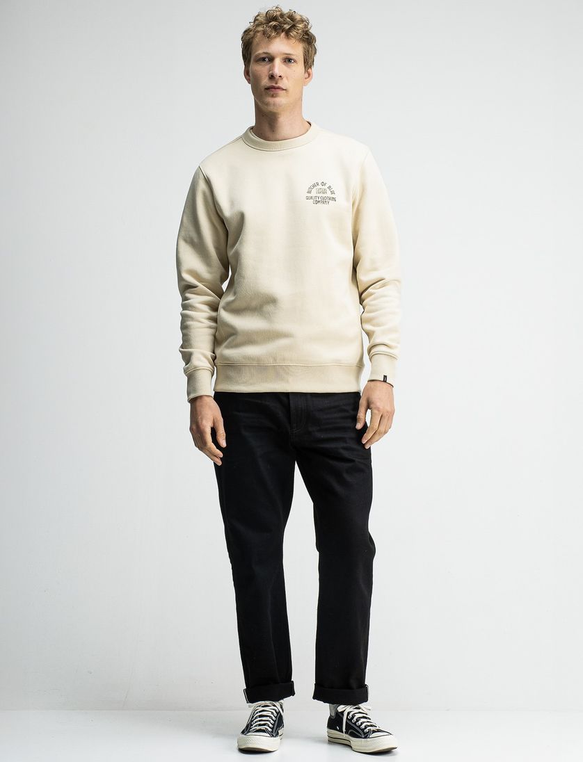 Butcher of Blue creme sweater effen katoen