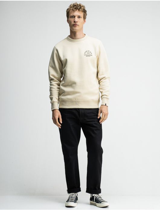 Butcher of Blue sweater creme effen katoen