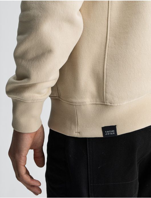 Butcher of Blue sweater creme effen katoen