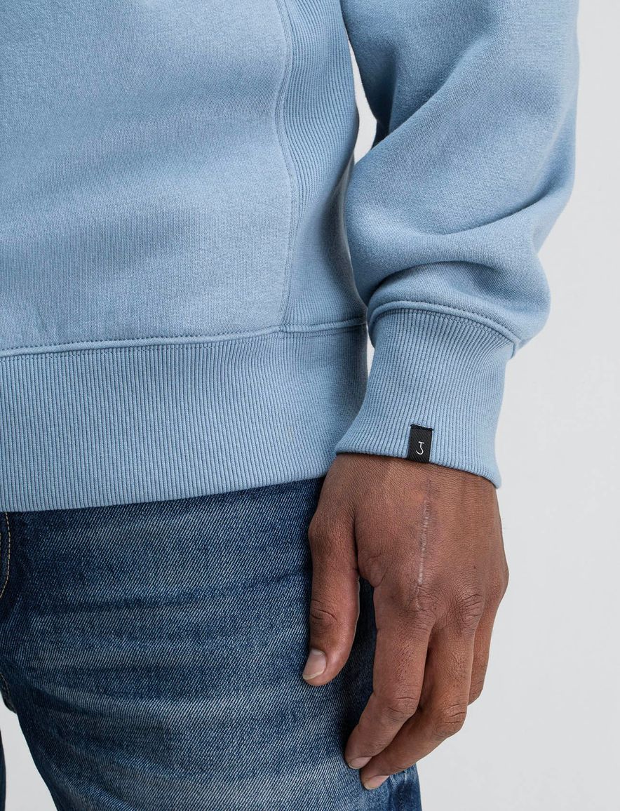 Butcher of Blue sweater effen lichtblauw katoen