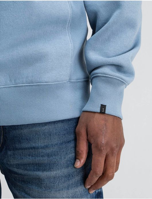 Butcher of Blue sweater lichtblauw effen katoen