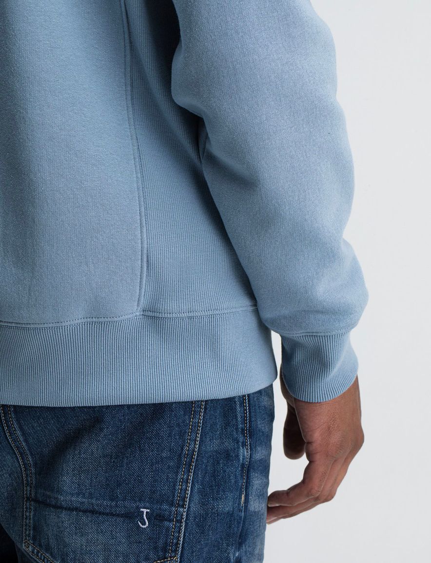 Butcher of Blue sweater effen lichtblauw katoen