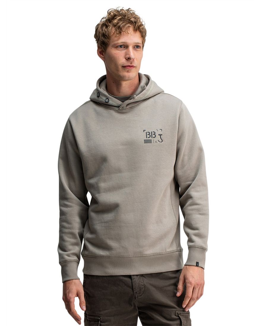 Butcher of Blue hoodie grijs effen katoen