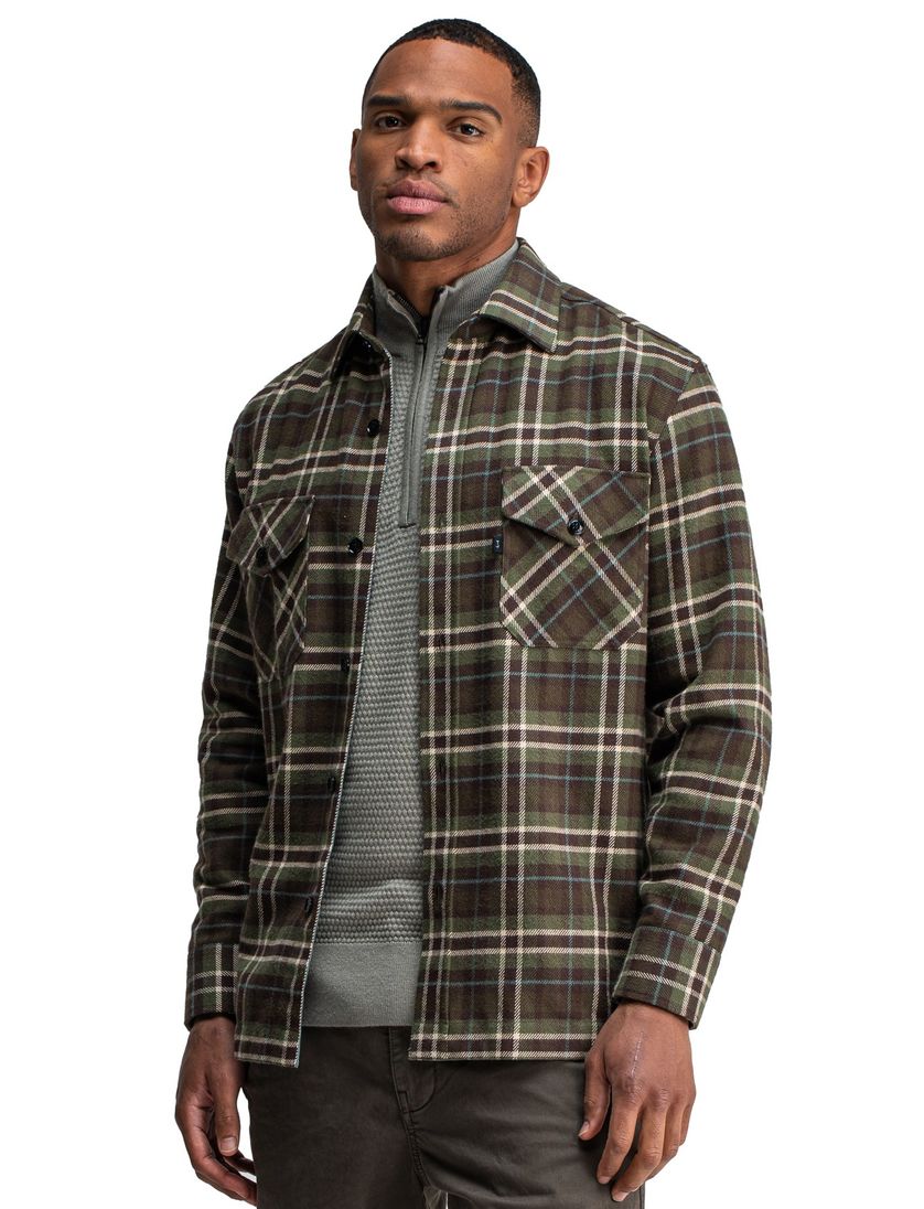 Butcher of Blue overshirt print forest green