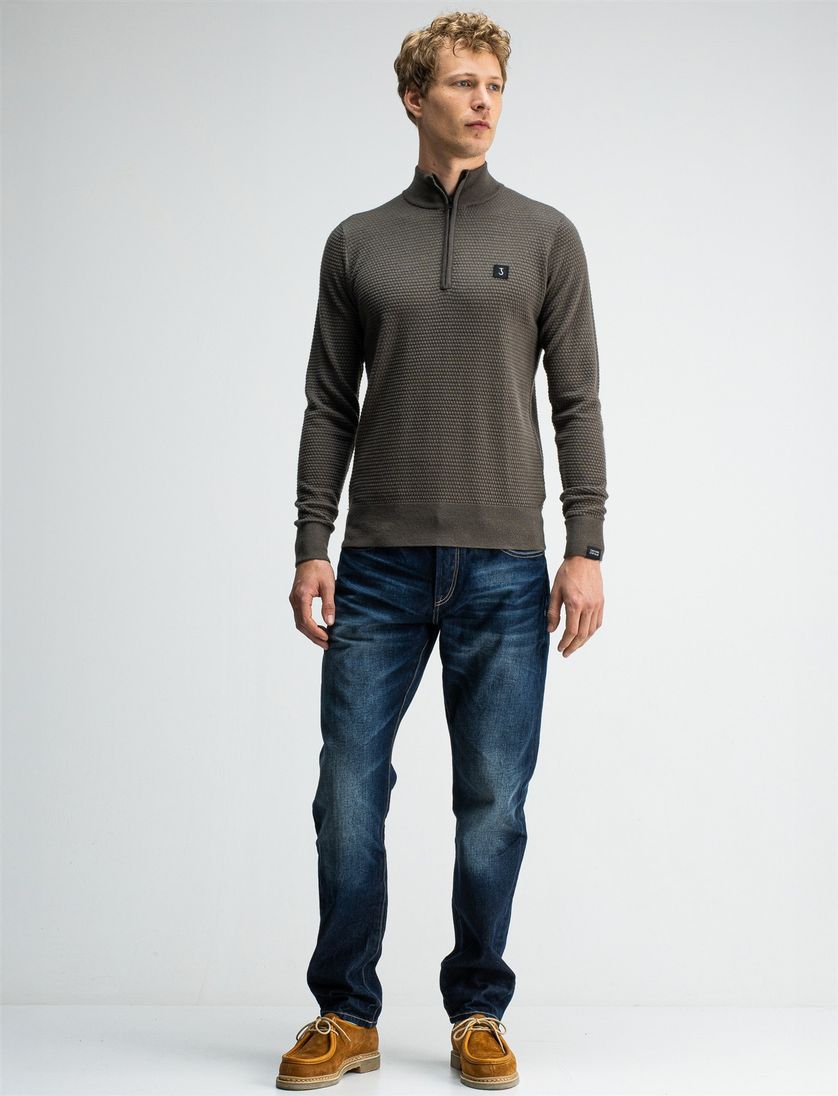 Butcher of Blue half zip trui mokka