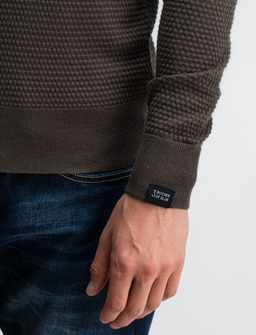 Butcher of Blue half zip trui mokka