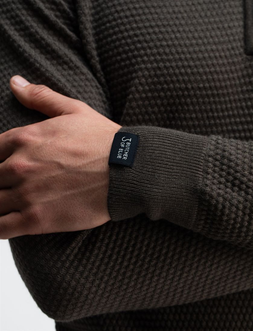 Butcher of Blue half zip trui mokka