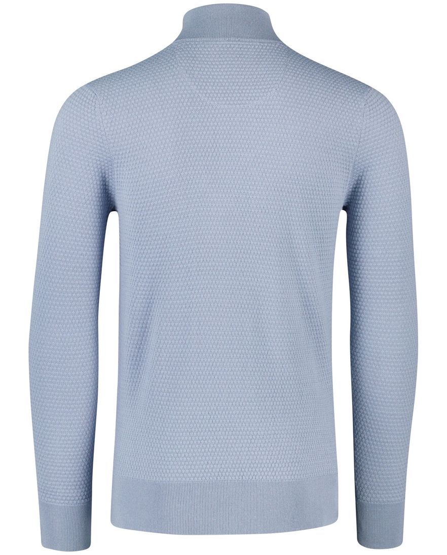 Butcher of blue normale fit trui effen blauw half zip