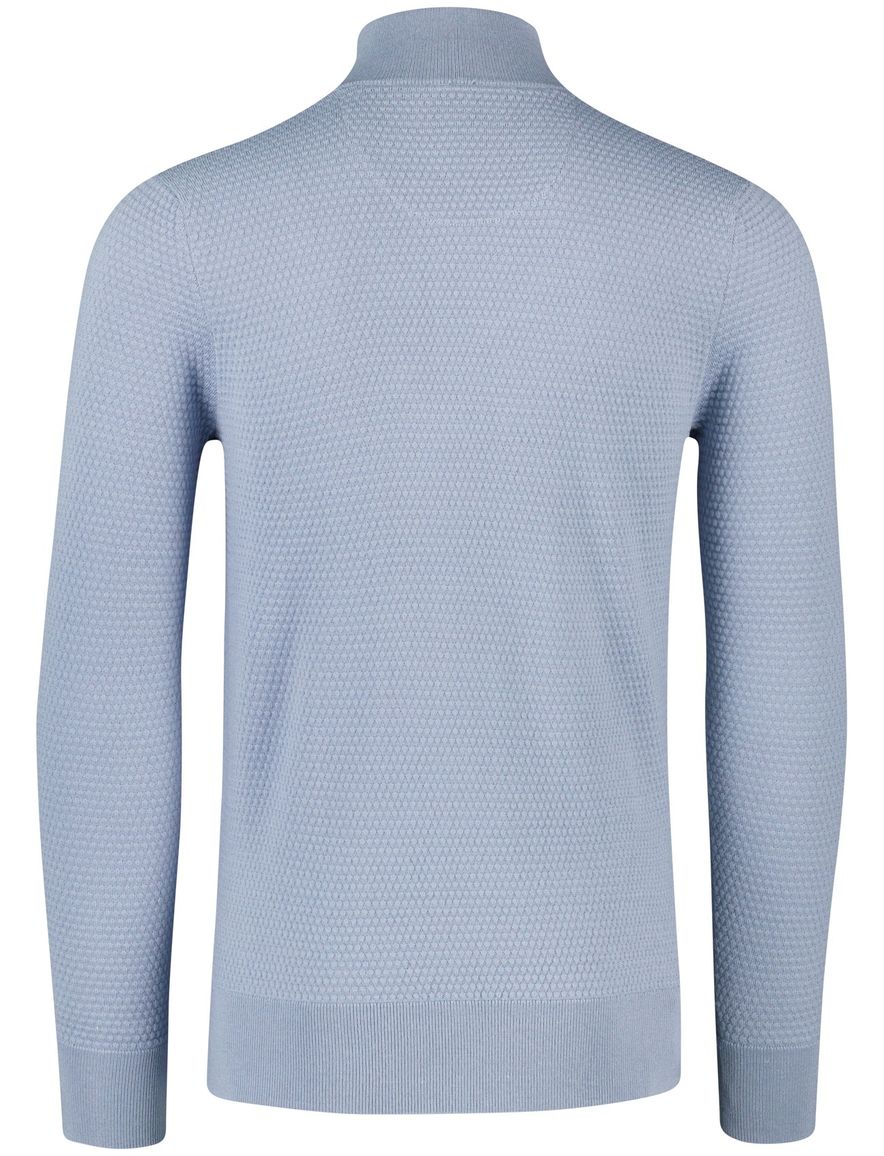 Butcher of blue normale fit trui effen blauw half zip