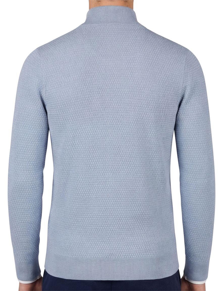 Butcher of blue normale fit trui effen blauw half zip