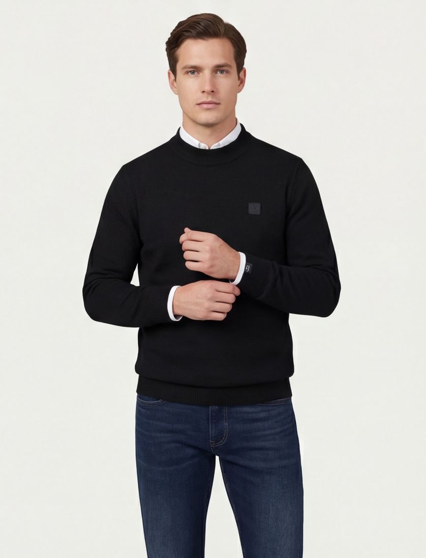 Butcher of Blue trui zwart effen