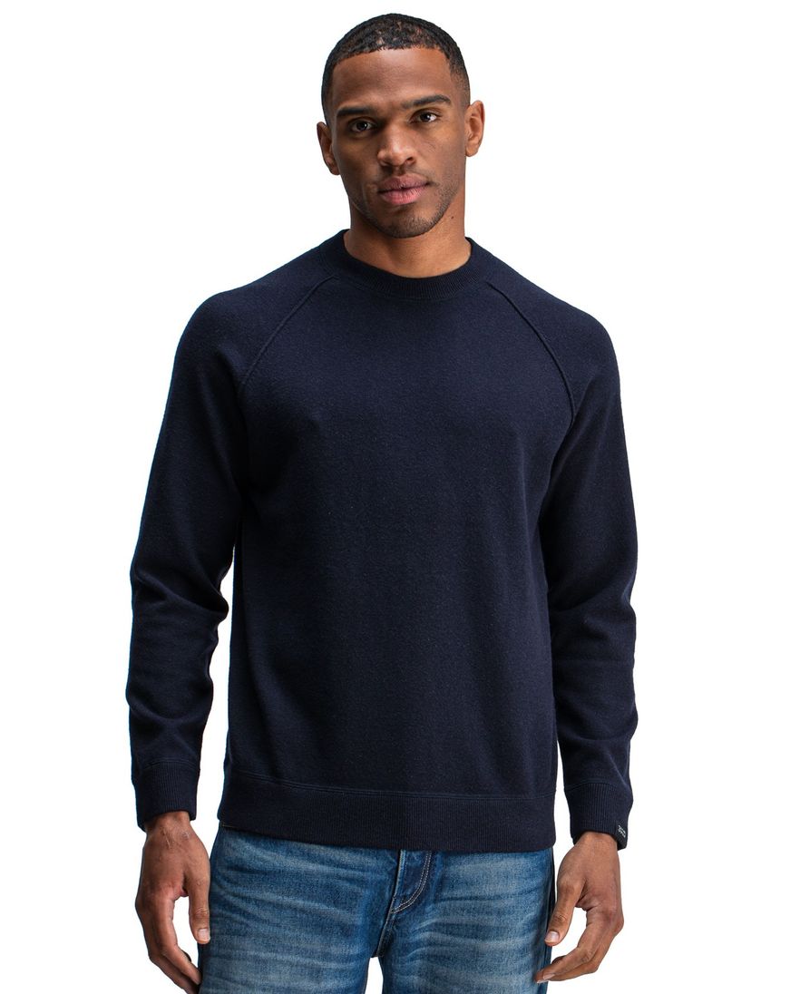 Butcher of Blue sweater donkerblauw ronde hals