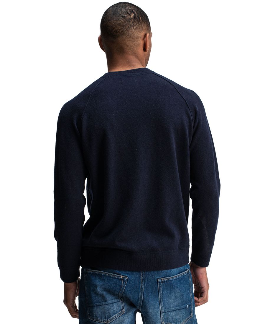 Butcher of Blue sweater donkerblauw ronde hals