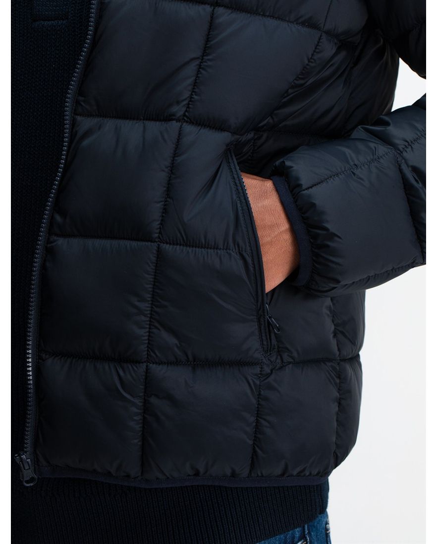 Butcher of Blue donkerblauw jas effen gewatteerd