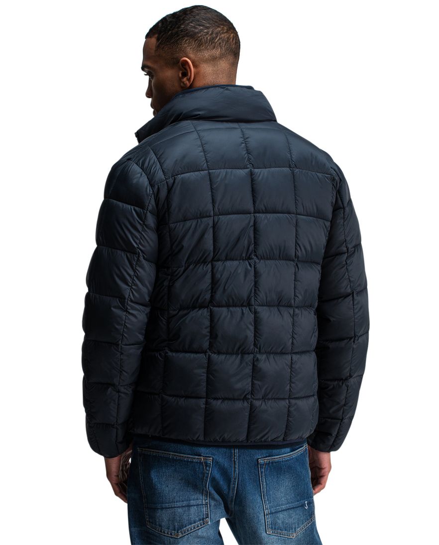 Butcher of Blue donkerblauw jas effen gewatteerd