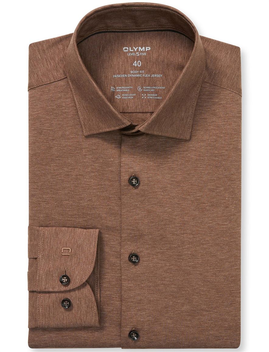 business overhemd bruin Olymp Level Five body fit