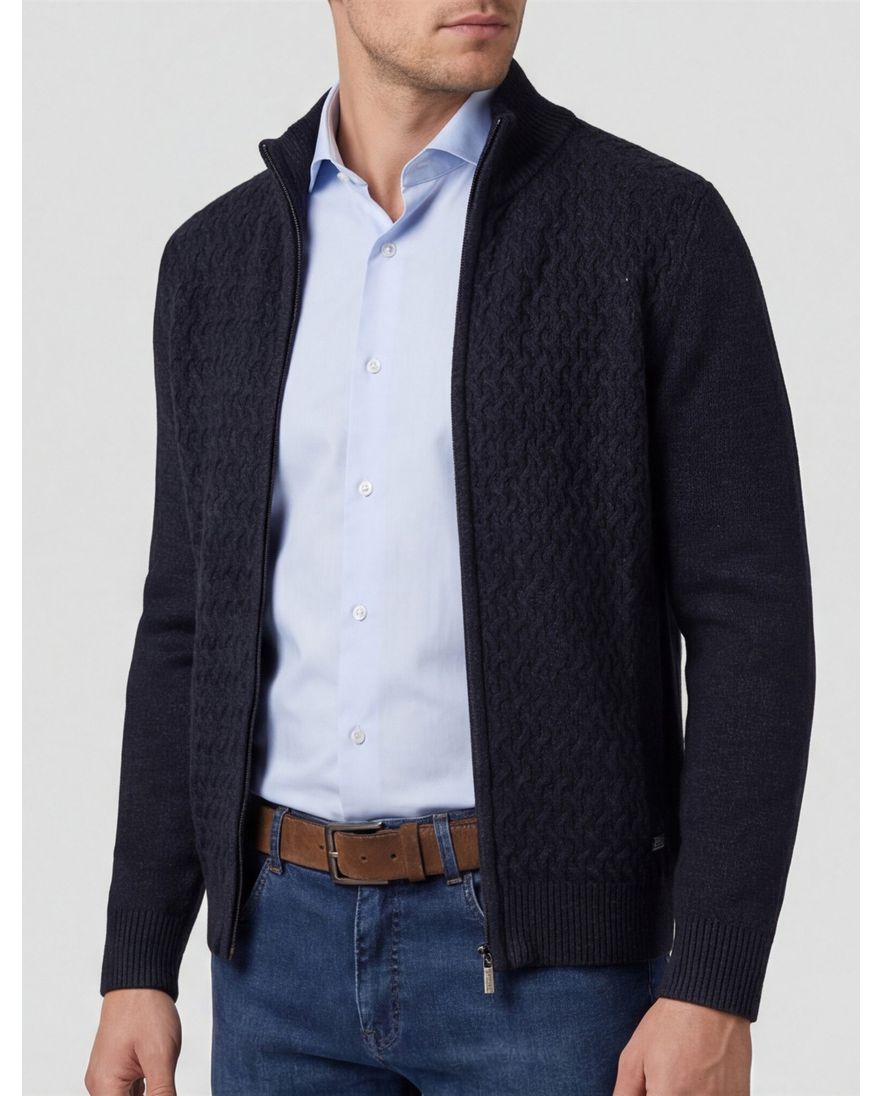 Navy Baileys vest gebreid