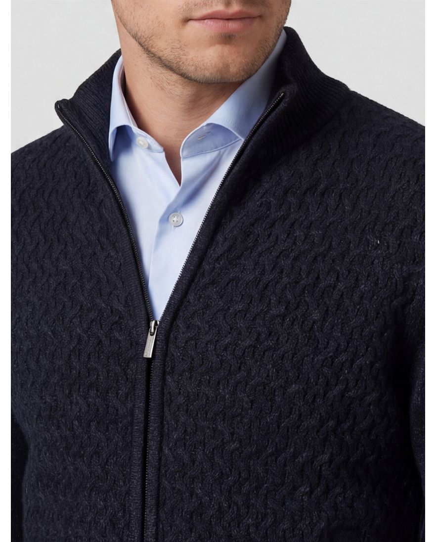 Navy Baileys vest gebreid