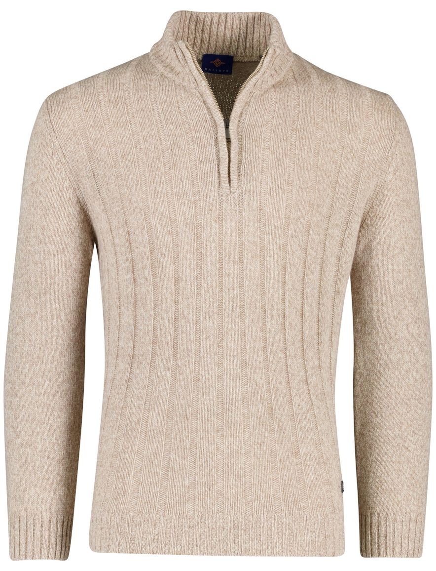 Baileys trui beige half zip gemeleerd