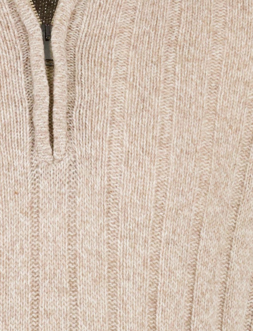 Baileys trui beige half zip gemeleerd