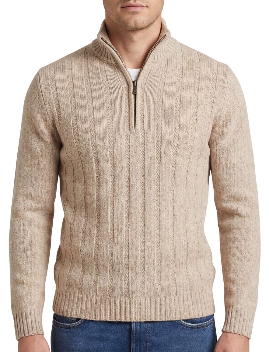 Baileys trui beige half zip gemeleerd